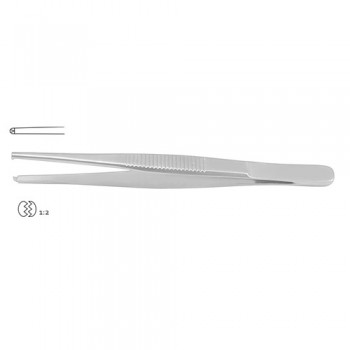 Fine Pattern Dissecting Forceps 1 x 2 Teeth Stainless Steel, 13 cm - 5"